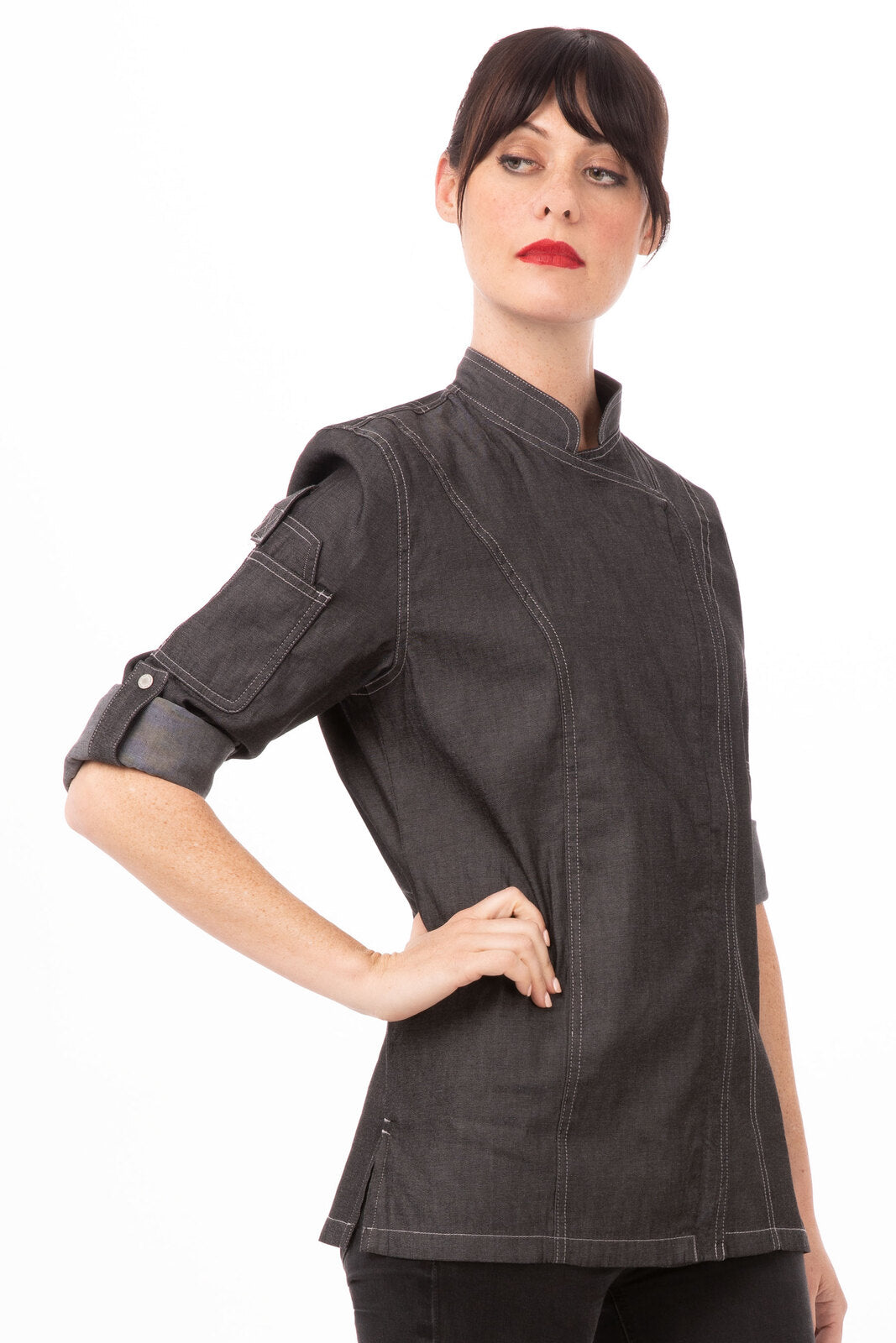 Chef Works Urban Series Collection Women Gramercy Denim Chef Coat - EXWDZ002
