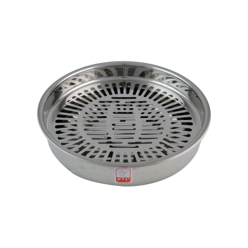 KTL Stainless Steel Deep Round Tray With Drainer - IDRT26