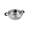 2 Way Stainless Steel Steamboat with Glass Lid