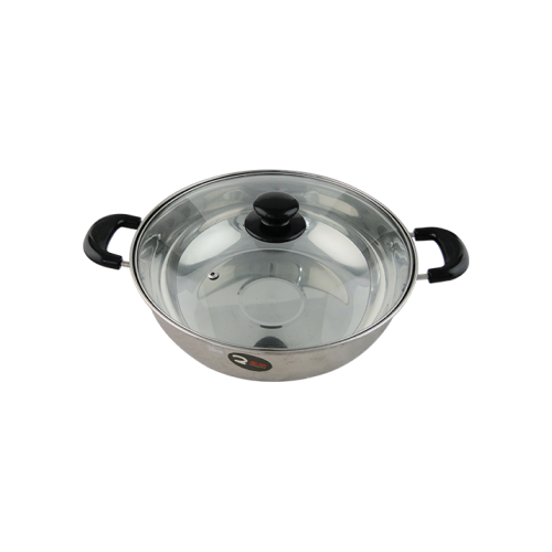 Stainless Steel Steamboat with Glass Lid