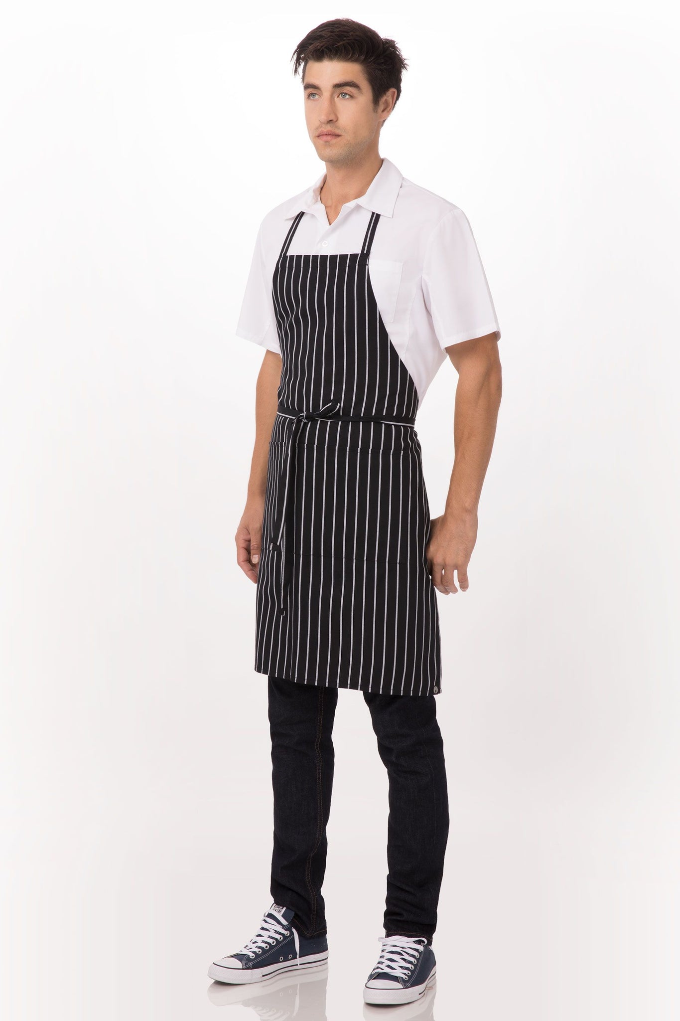 Chef Works Chalk Stripe Bib Apron - CSBA