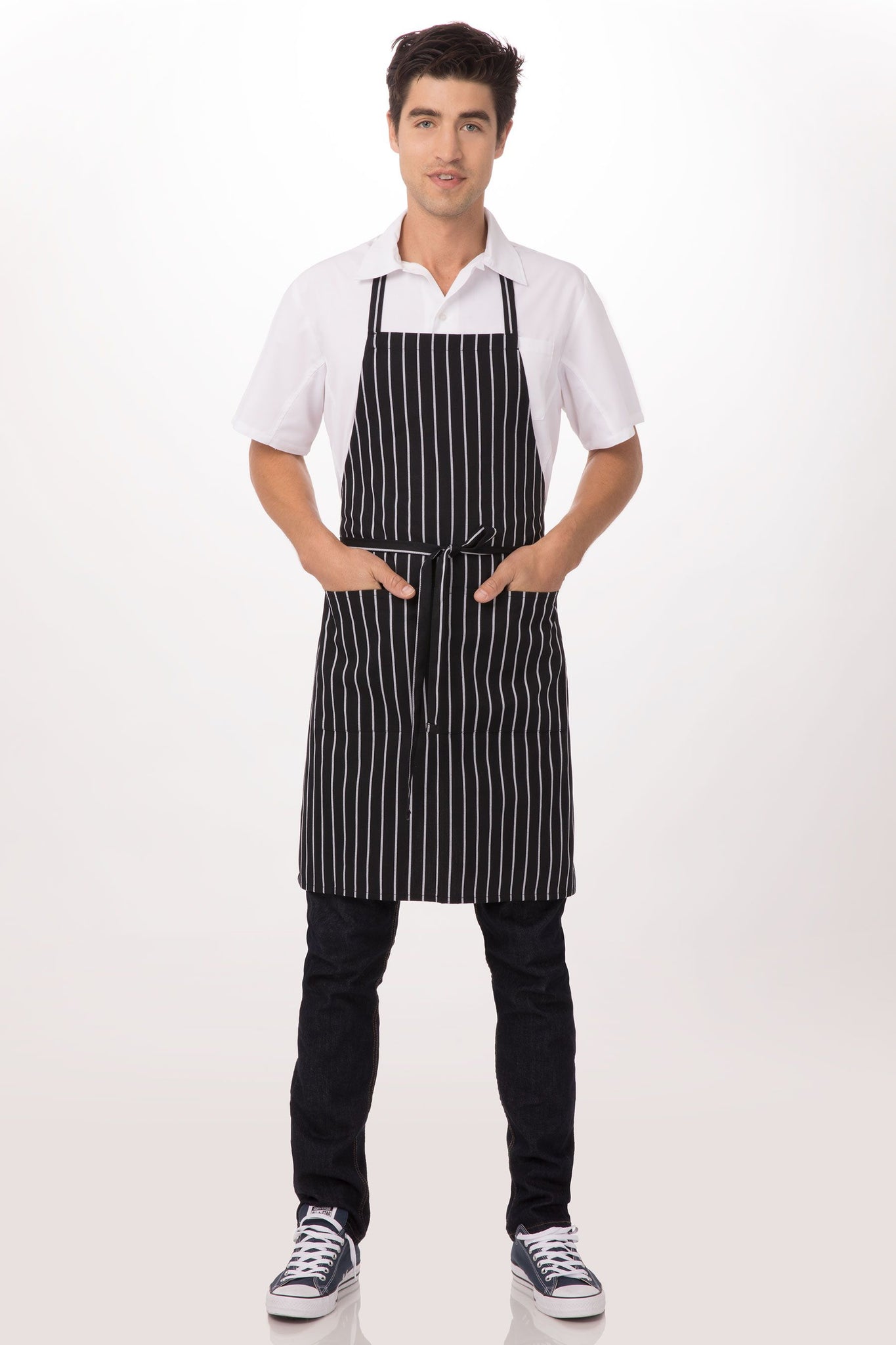 Chef Works Chalk Stripe Bib Apron - CSBA