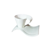 Wave Shape Porcelain Cup With Saucer - 13C03206