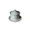 Porcelain Double Boil Bowl With Lid & Saucer - 13C18103