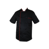 KTL Short Sleeves Chef's Jacket Black & Red Trimming - CCJ
