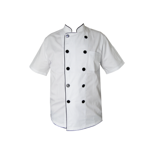 KTL Short Sleeves Chef Jacket With White & Black Trimming - CCJ