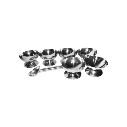7 Pcs Stainless Steel Ice Cream Cup With Scoop - IIC1
