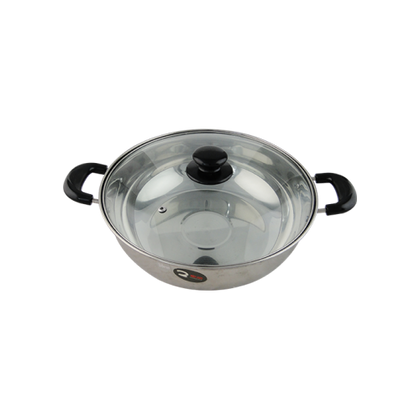 Stainless Steel Steamboat with Glass Lid