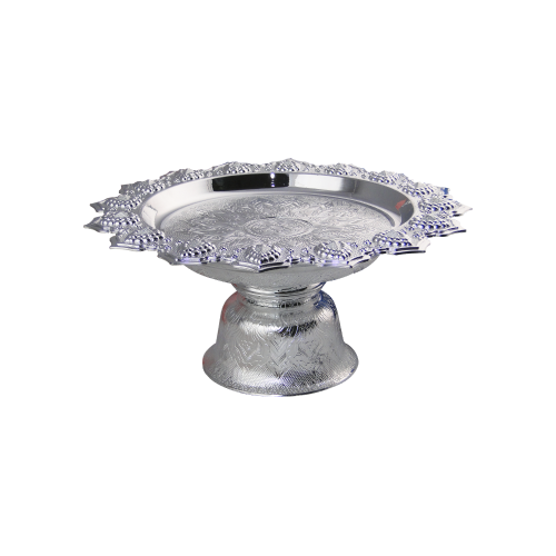 Chrome Plated Plastic Round Footed Tray - TRT37