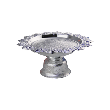 Chrome Plated Plastic Round Footed Tray - TRT37