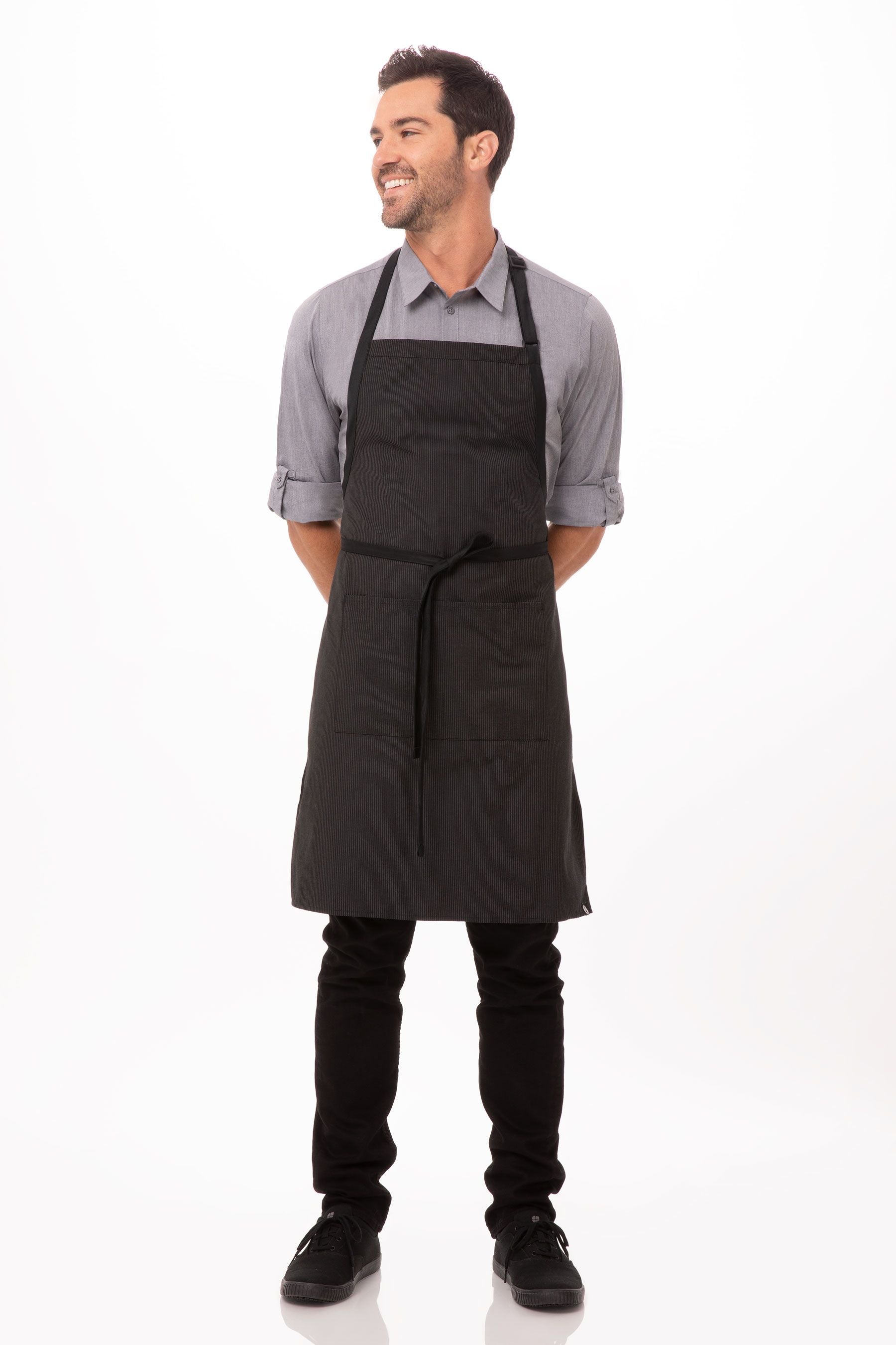 Chef Works A100-NCS Engels Chef Schort, Navy Krijt Streep